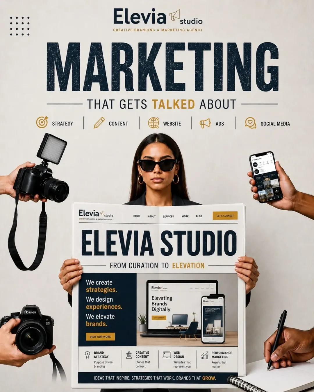 Elevia Studio composition about integrated marketing